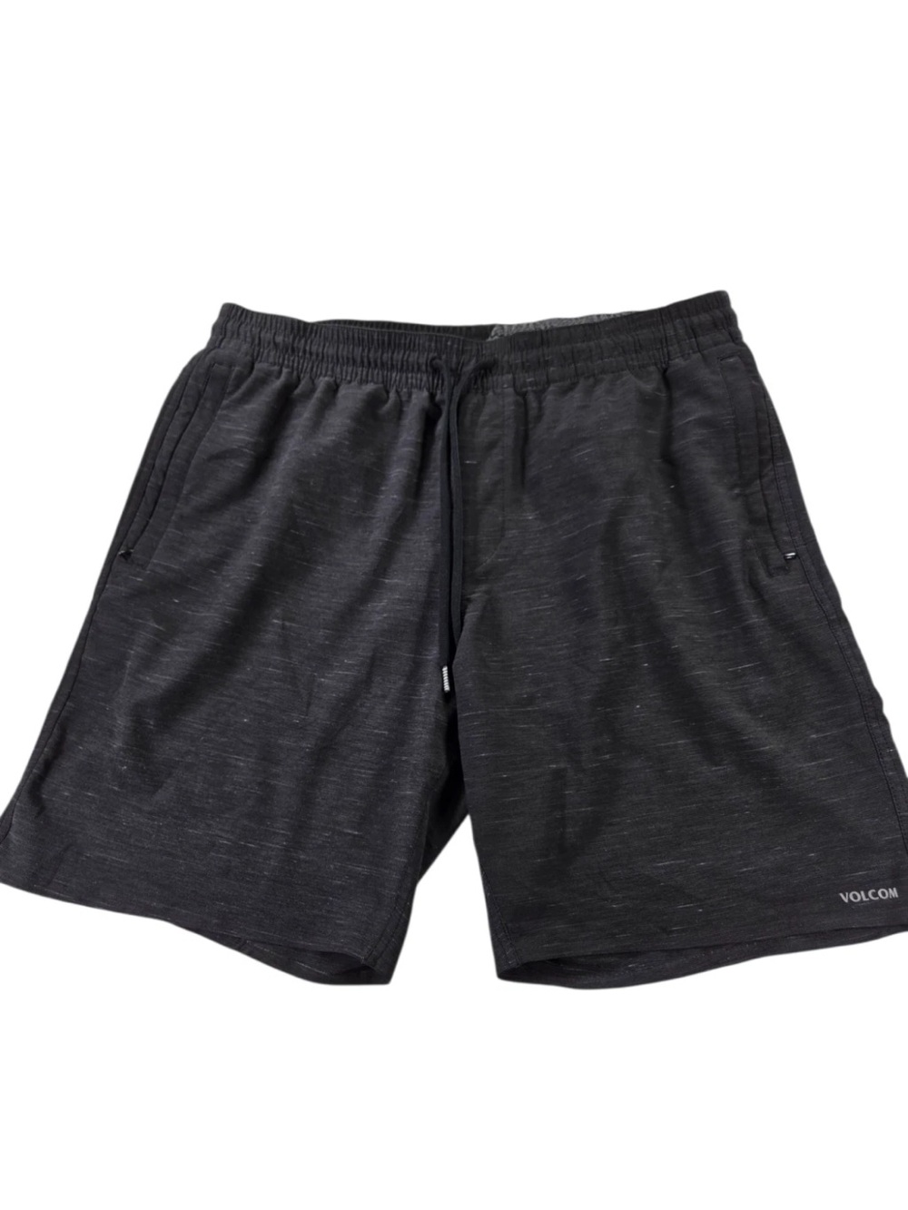 Volcom Men's Charcoal Black Athletic Hybrid Gym Shorts - L
